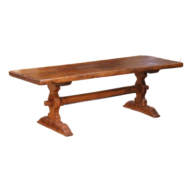 19th Century French Louis XIII Chestnut and Oak Refectory Monastery Dining Table For Sale
