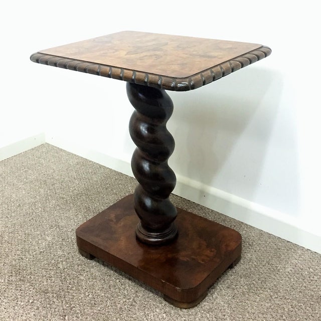 Art Deco English Walnut Turned Leg End Table Chairish