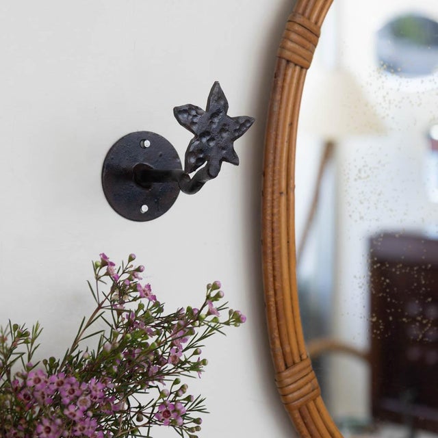 1950s Spanish Iron Flower Wall Hook For Sale In Los Angeles - Image 6 of 11