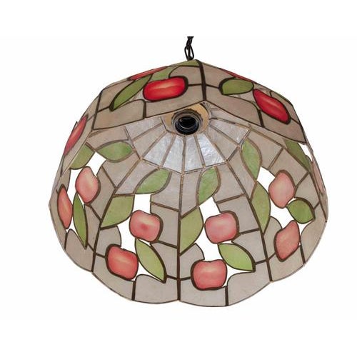 Tiffany Revival Stained Glass Pendant Chandelier, Italy, 1960s For Sale - Image 3 of 5