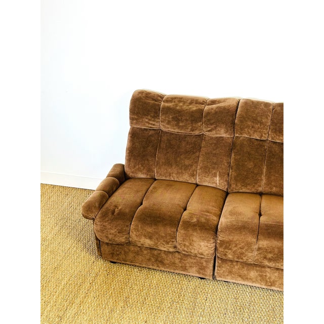 Brown Armchairs in Velvet, 1960s, Set of 2 For Sale - Image 8 of 12