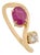 Natural Ruby & Round Brilliant Diamond Modern Ring 14k Yellow Gold Size 6 For Sale