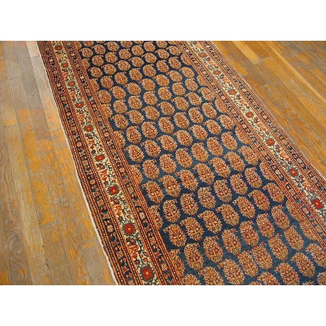 Tribal Beauteous Navy Background Color With Paisley Pattern Antique Persian Tabriz Rug For Sale - Image 3 of 5