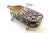 Tin Can-Shaped Silver Ashtray with Floral Motifs and Twisted Feet For Sale - Image 3 of 8