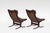 Highback Siesta Chairs in Dark Brown Leather and Plywood by Ingmar Relling for Westnofa, 1960s, Set of 2 For Sale - Image 3 of 6