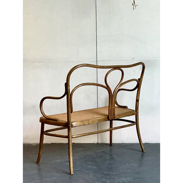 Mid 20th Century Vintage Mid-Century Modern Bent Wood Bench After Thonet For Sale - Image 5 of 10