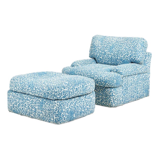 Directional Lounge Chair and Ottoman, 1980 For Sale