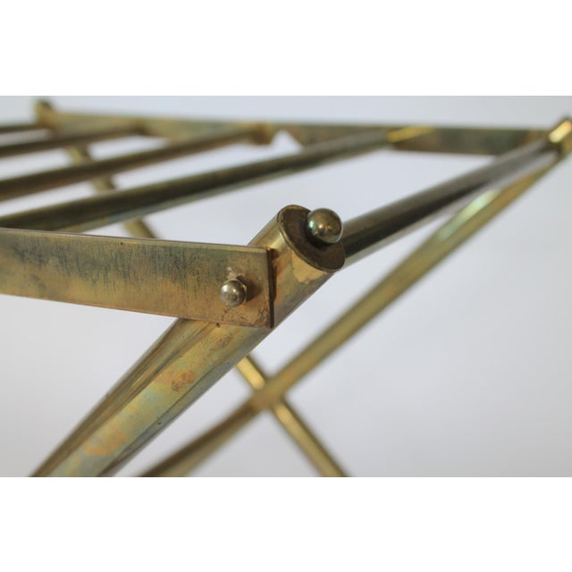 Vintage Brass Folding Luggage Rack For Sale In Milwaukee - Image 6 of 9