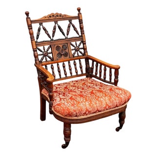Arts & Crafts Oak Armchair For Sale