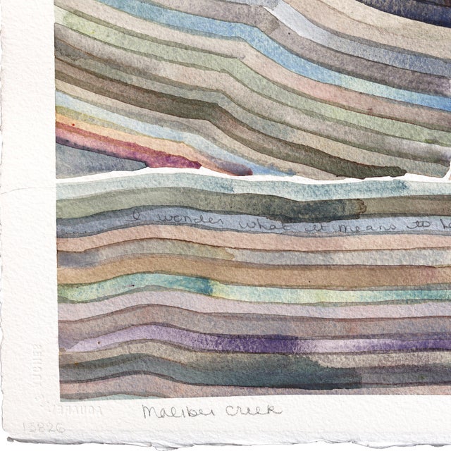 2020s Mono Lake - Abstract Muted Colorful Landscape Nature Painting on Paper Original Artwork by Heidi Lowell For Sale - Image 5 of 7