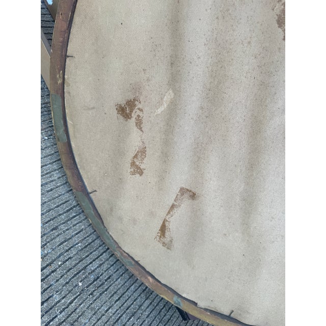 Vintage French Louis XV Style Giltwood Round Wall Mirror With Floral Crest For Sale - Image 9 of 11