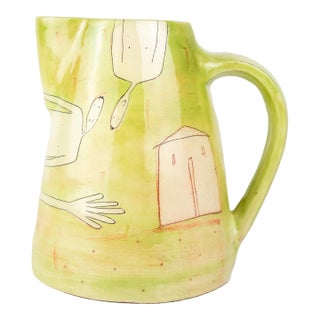 Listed Artist Vivienne Ross Studio Art Pottery Pitcher Vase - Nude Forms For Sale