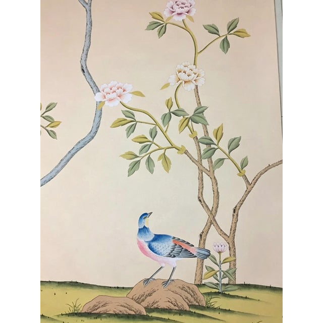 Not Yet Made - Made To Order Hand Painted Chinoiserie Wallpaper Mural With Birds and Botanical Branches, Elegant Nature Inspired Wall Art For Sale - Image 5 of 8