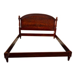 Henkel Harris Low Post Flame Mahogany King Size Bed Frame. For Sale