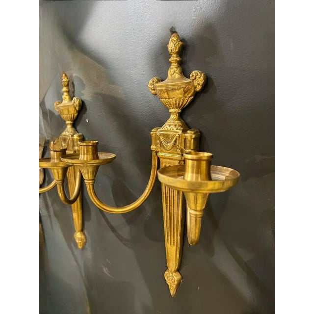 Bronze Caldwell Gilt Bronze Sconces With Rams Heads - a Pair For Sale - Image 8 of 9