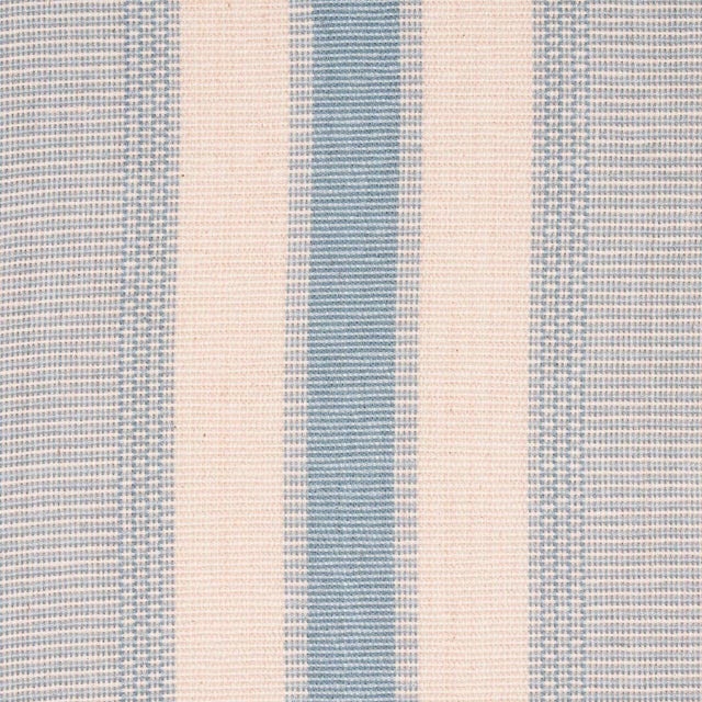 Traditional Sample - Schumacher Ipala Hand Woven Stripe Fabric in Sky For Sale - Image 3 of 6