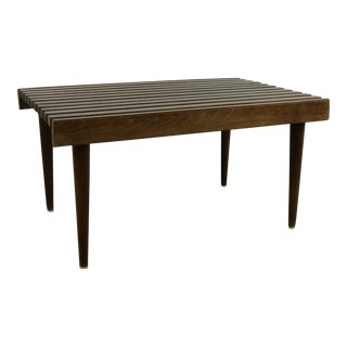 Mid Century Modern Slat Bench End Table Styled After Adrian Pearsall For Sale