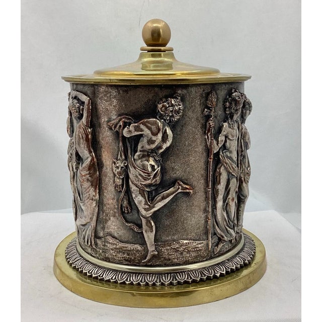 19th Century Antique Folly Repousse Bacchanalia Revelry Scene Silver Over Copper Circa 1880 For Sale - Image 5 of 8