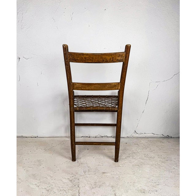 Wood 19th Century Primitive Woven Rawhide Chairs, Set of Four For Sale - Image 7 of 17