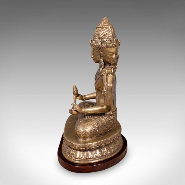 1900 - 1909 Antique Dattatreya Figure, Balinese, Bronze, Religious Icon, Hinduism, Victorian For Sale - Image 5 of 12