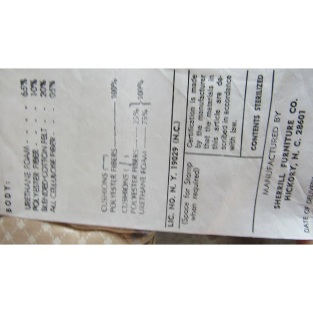 Wood 1980s Sherrill Designer Wing Chair Ottoman For Sale - Image 7 of 9