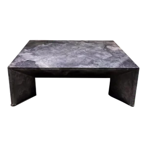 Post-Modern Style of Karl Springer Gray Goatskin Coffee Table