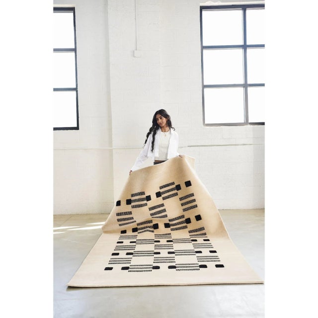 Contemporary Varj Hand Knotted New Zealand Wool Rug For Sale - Image 3 of 4