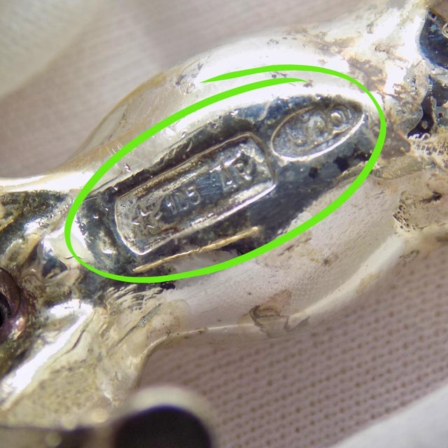 Silver Vintage Italian Handmade Genuine Silver Partially Gilded Horse Figurine Miniature Sculpture For Sale - Image 8 of 10