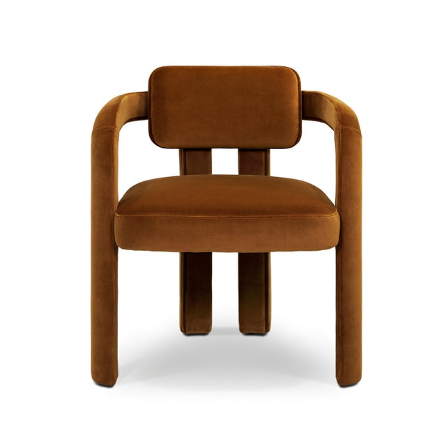 Double Arch Dining Chair in Camel Cotton Velvet from Insidherland, in New conditions. Designed from 2000 Labeled by Maker