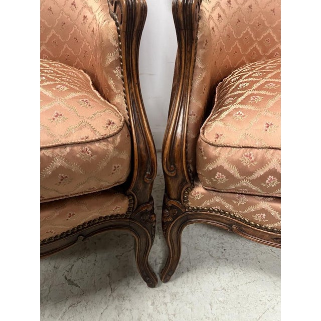 Louis XV Style Bergère Armchairs in Natural Wood, 1900s, Set of 2 For Sale - Image 6 of 14
