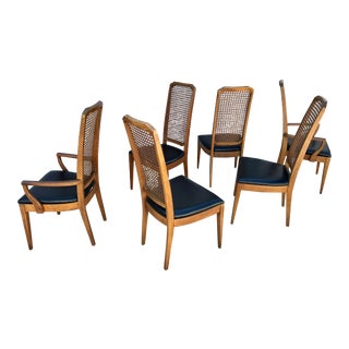 Mid Century Modern Cane Back Dining Chairs For Sale