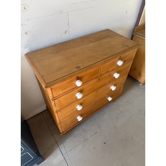 Wood Antique Pine Two Over Three Drawers - Chest of Drawers From England For Sale - Image 7 of 18