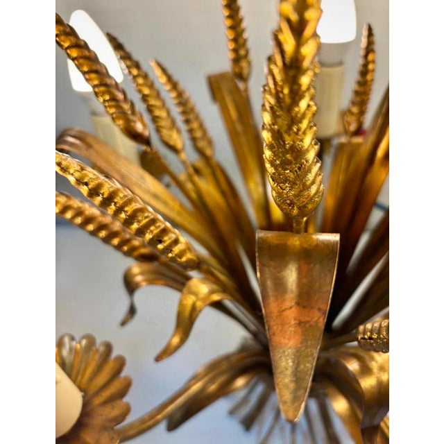 Floral Gilt 5-Light Chandelier from Hans Kögl, 1970s, Set of 2 For Sale - Image 9 of 12