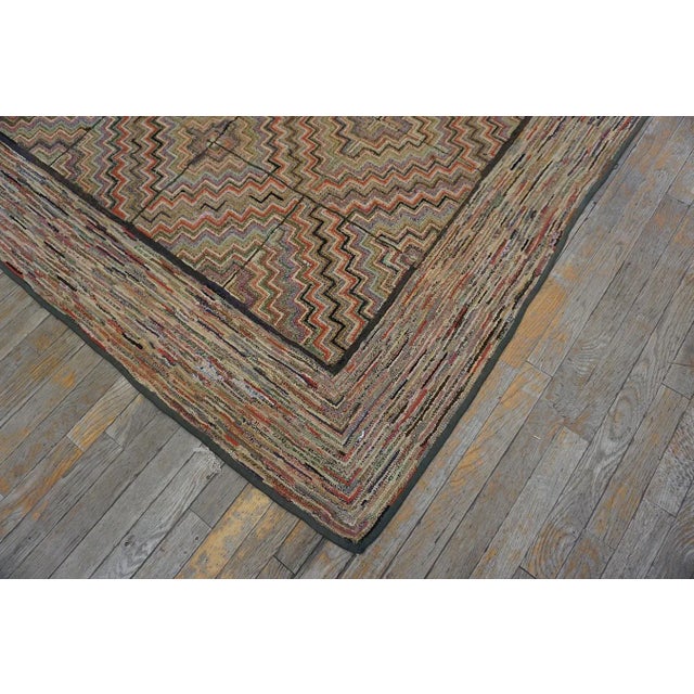 Early 20th Century American Hooked Rug 6' 6"x8' 6"