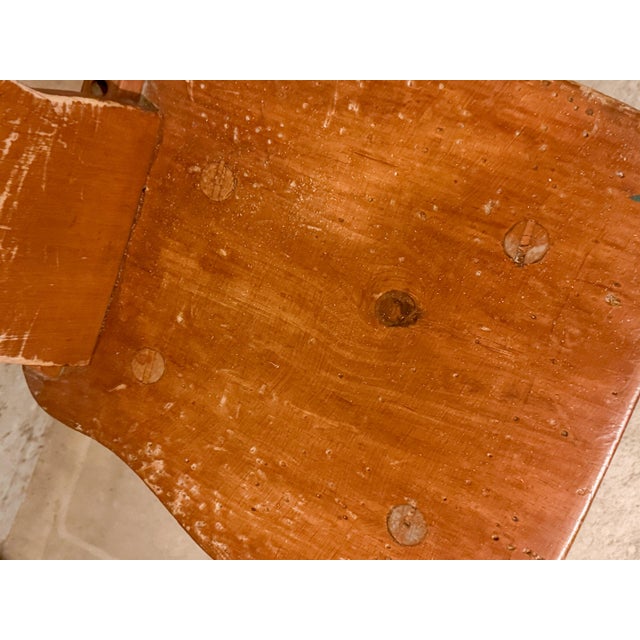 Set of 3 Vintage Alpine Bavarian Heart-Cutout Plank Chairs (Brettstuhl) For Sale - Image 4 of 7