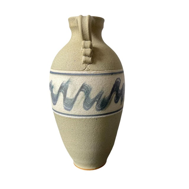 Artisan Textered Pottery Amphora Vase Singed, Highly textured, beautifully crafted