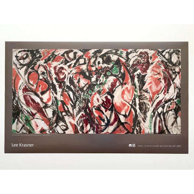 This Lee Krasner Foundation Abstract Expressionist offset lithograph print museum poster " Celebration " 1960, is a very...