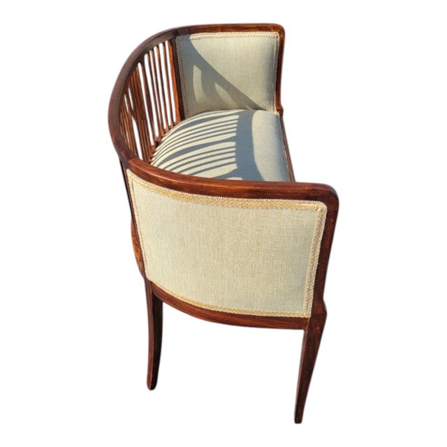 1920s Edwardian English Window Bench Refinished Upholstered Seat For Sale - Image 15 of 18