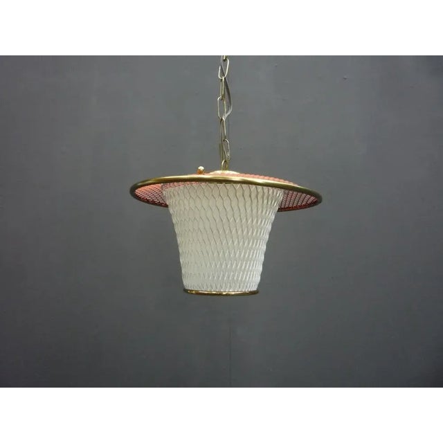 Mid-Century Metal and Brass Pendant Lamp, 1950s For Sale - Image 11 of 11