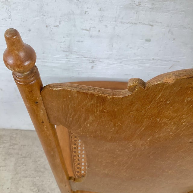 Wood Antique Ribbon & Garland Caned Seat Side Chairs – Pair For Sale - Image 7 of 18