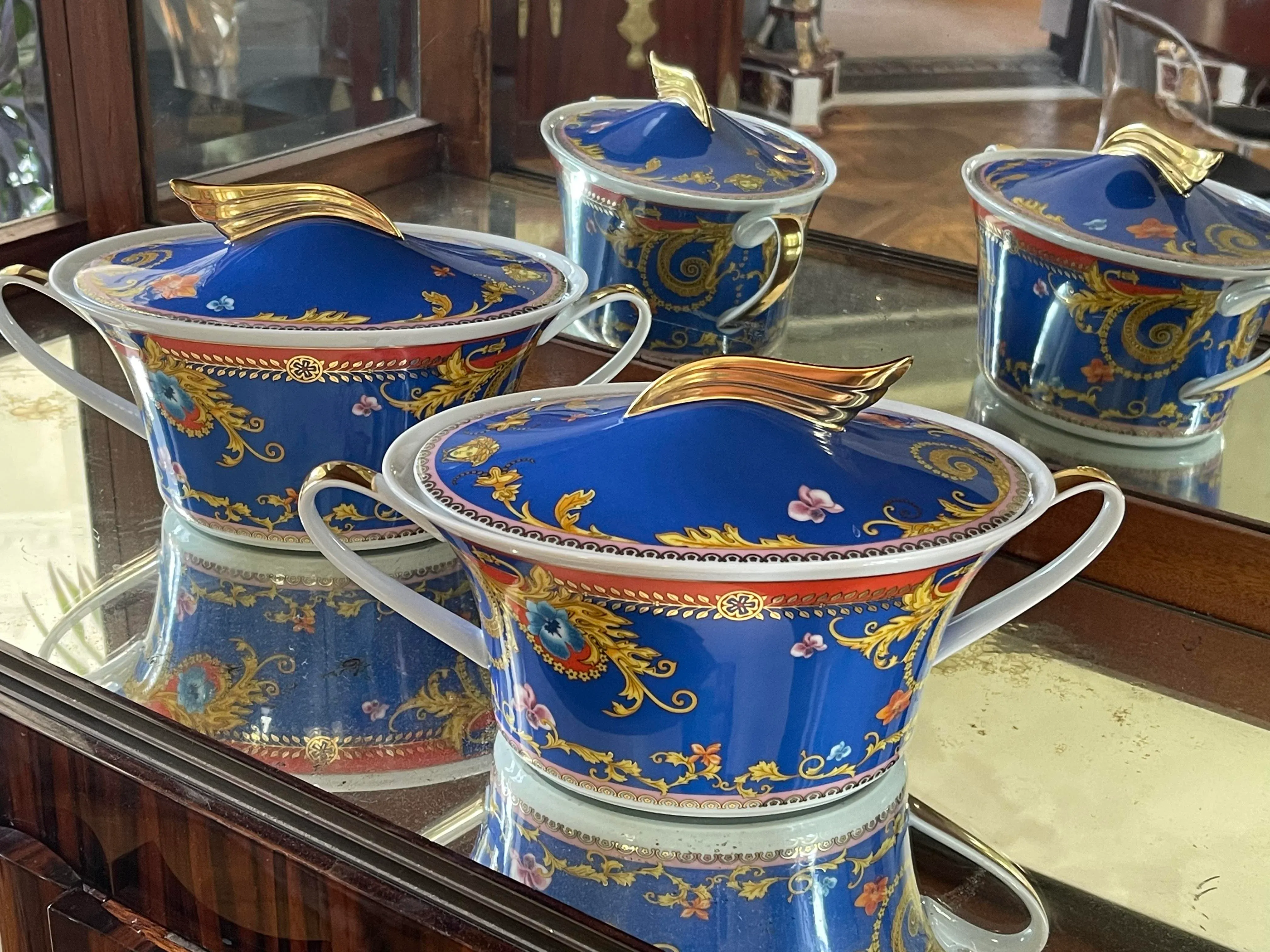 S*様 輪花盆　スヴェイルファニチャー　svalefurniture 定価14, Rosenthal Versace Primavera Serving Bowls - A Pair | Chairish