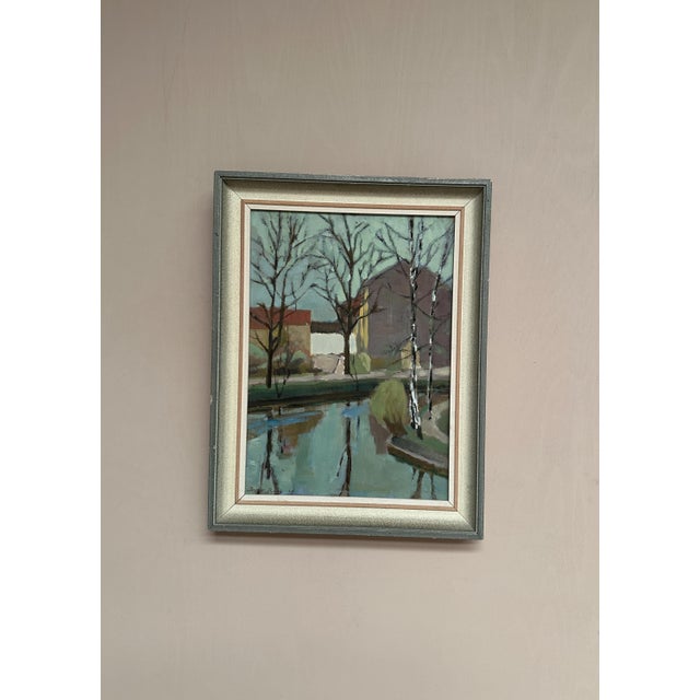 Ingvar Björk, Landscape with Trees & Buildings, 1948, Oil on Canvas, Framed For Sale - Image 8 of 18