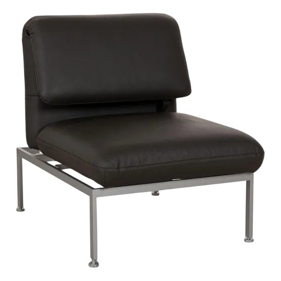 Leather Lounge Chair in Grey from Brühl Roro For Sale