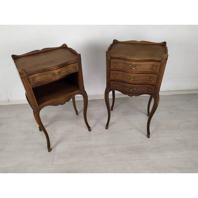 1950s Louis XV Chevet with Three Drawers, 1950s For Sale - Image 5 of 18