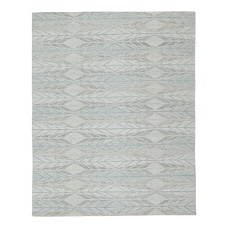 Rug & Kilim’s Scandinavian Outdoor Rug in Blue & Gray Geometric Pattern - 8'x10' For Sale