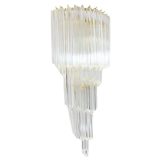 Gilt-Brass & Crystal Chandelier by Paolo Venini for Camer, 1960s For Sale