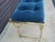 Gold 1960s Vintage Mid Century Blue Tufted/ Gold Metal Frame Vanity Bench by Kock Original Style For Sale - Image 8 of 10