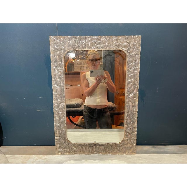 Pair of French Mid Century Lucite Mirror For Sale - Image 4 of 7