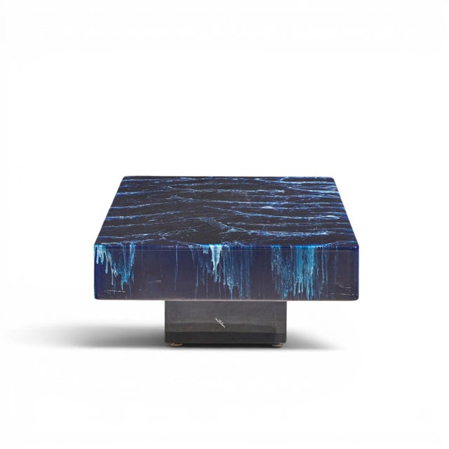 Mid 20th Century Willy Rizzo Mid Century Faux Marble Coffee Table For Sale - Image 5 of 11