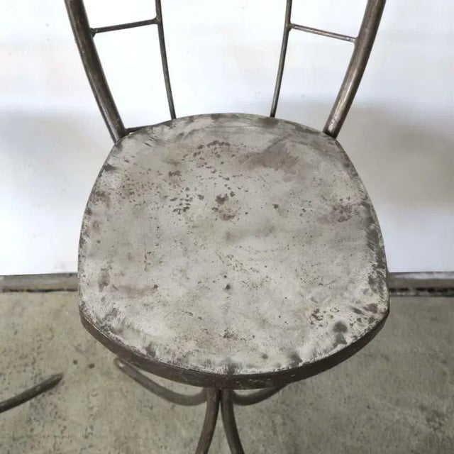 Set of Industrial Metal Side Chairs, 1950s For Sale - Image 10 of 15